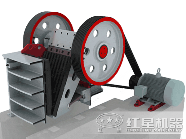 顎式碎石機(jī)的深腔工作演示圖