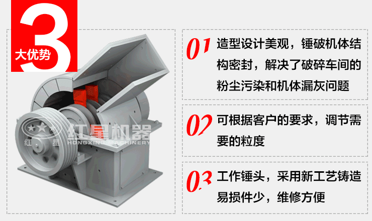 紅星機(jī)器錘式破碎機(jī)優(yōu)勢(shì)圖