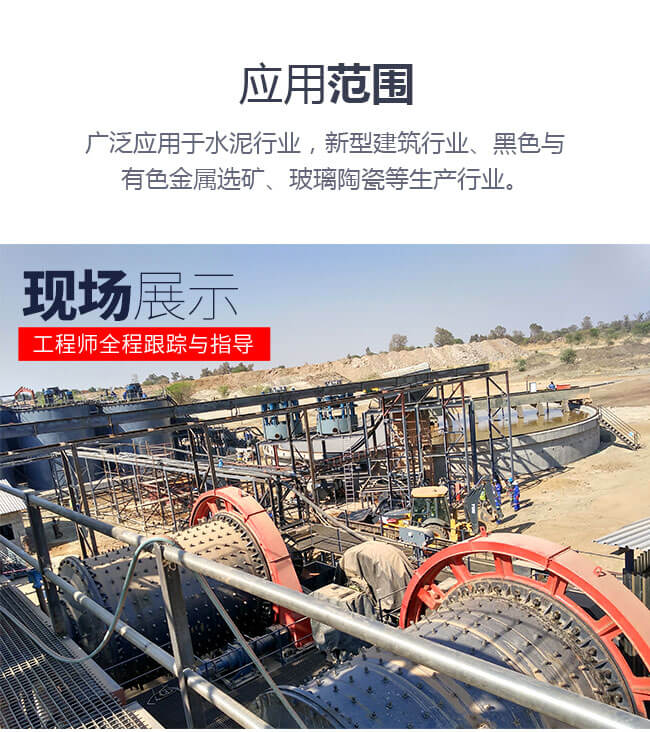 大型球磨機現(xiàn)場及應(yīng)用領(lǐng)域說明
